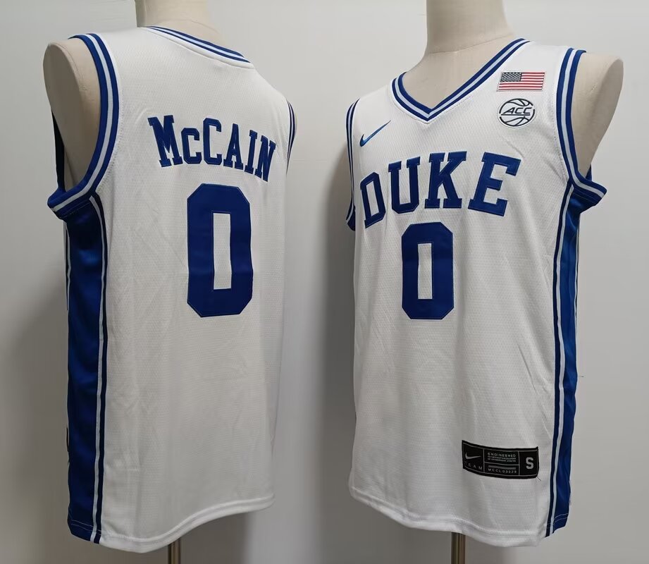 2024 NCAA Men Duke Blue Devils #0 Jared McCain white nike jersey->ncaa teams->NCAA Jersey